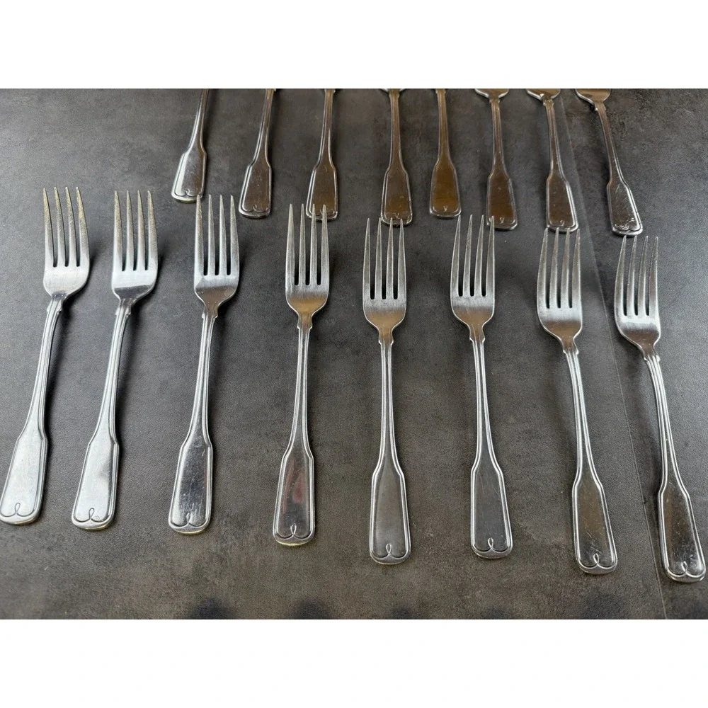 VTG Northland Stainless Japan 41 Pc FLatware Set Geometric Scroll
